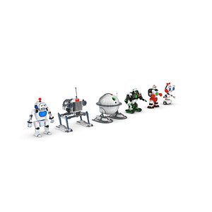 3d model funny robot characters pack