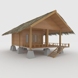 Cabin 1 Thatch Roof 3D