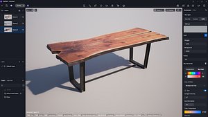3D organic natural wood table 5