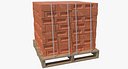 Red Bricks Stacked On Wooden Pallet