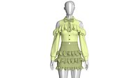 Girls Cold Shoulder Ruffle Top With Skirt - Outfit