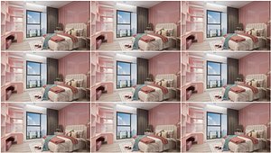 Girl bedroom scene  Chinese style bedroom  modern indoor bedroom  high-rise bedroom  noble and luxur 3D model