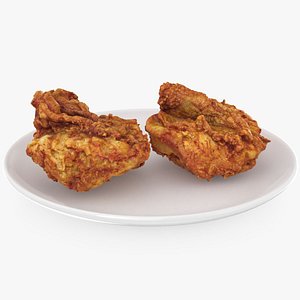3D KFC Fried Chicken Breast Plate