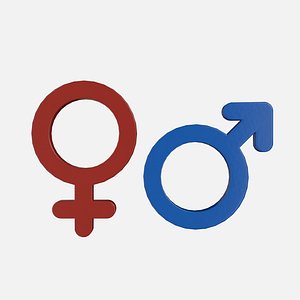 Genders symbols Glossy Plastic 3D