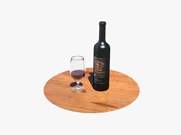 3d model wine bottle glass