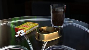 coffee -cigarettes-ashtray