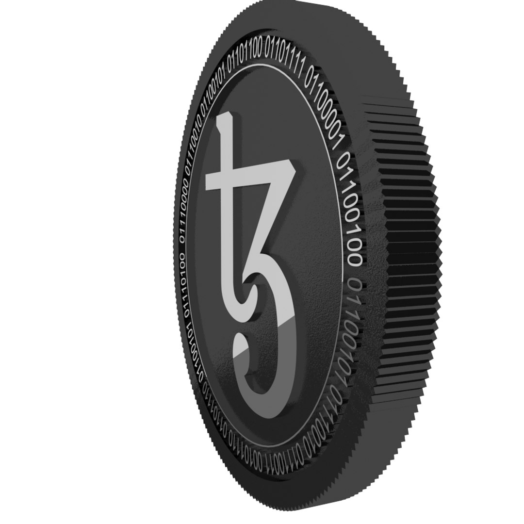 3D tezos black coin - TurboSquid 1461901