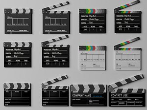3D Movie Clapperboard Asset Pack Film Slate