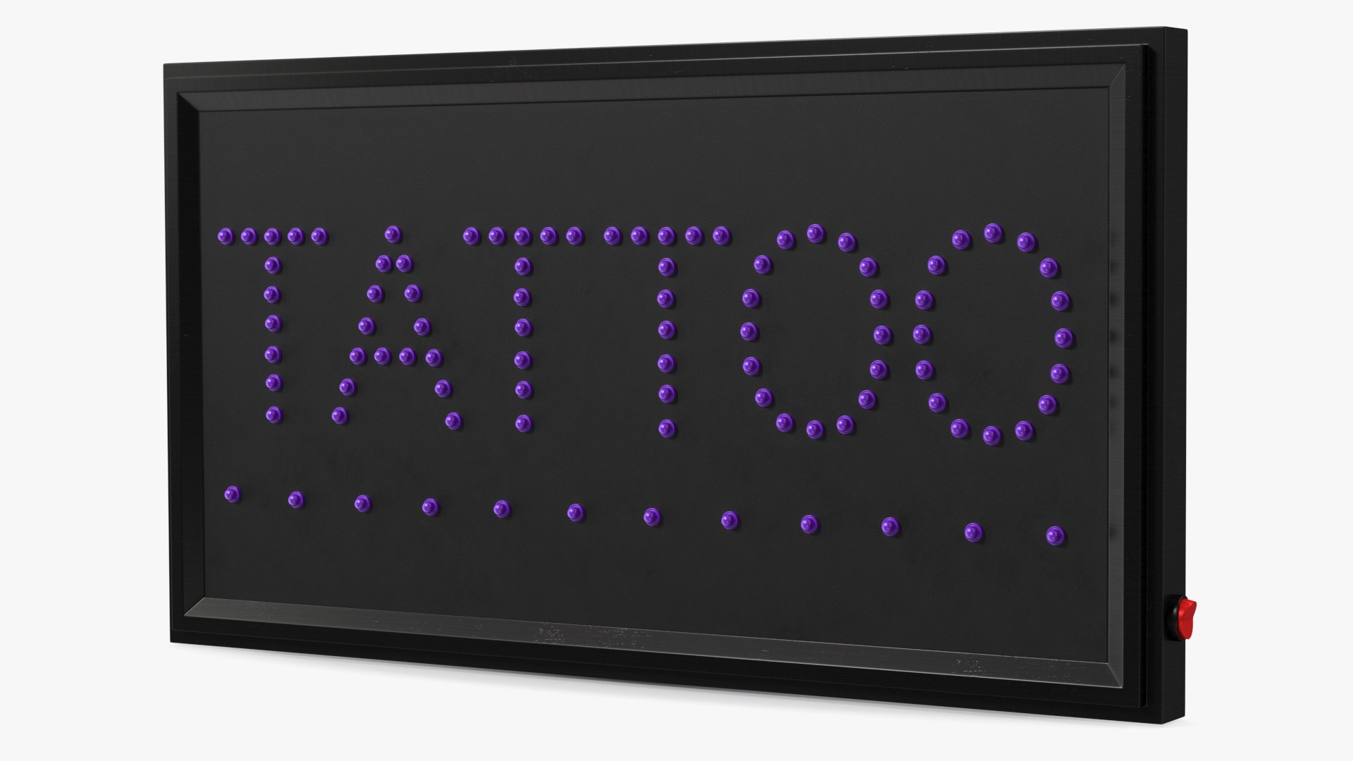 Tattoo Purple LED Neon Light Sign for Business OFF 3D model preview