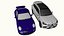 Colección De Coches Púrpura Y Blanco