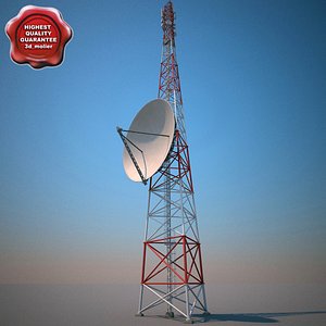 3d 3ds telecommunication tower v6