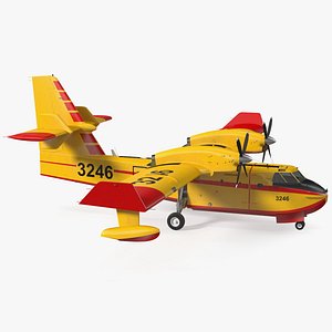 Canadair D415 Amphibious Water Bomber Rigged