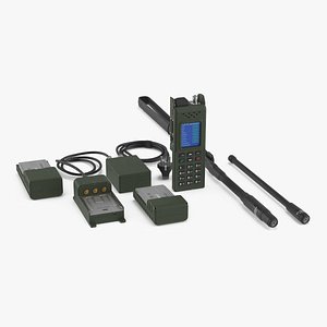 Azart R-187-P-1 Tactical Radio Set Green 3D model