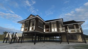 Wood House Low Poly