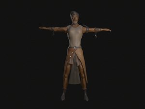 3D man in the village character model