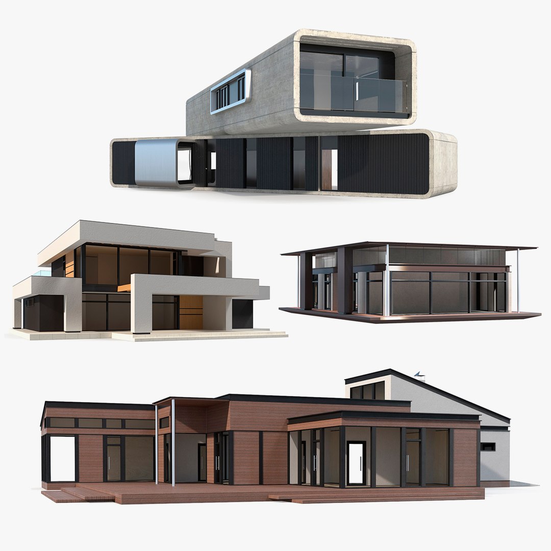 Modern Houses Collection 3 3D model preview
