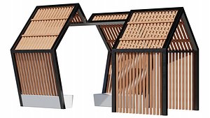 3D Modern Wooden Gazebo Pavilion model