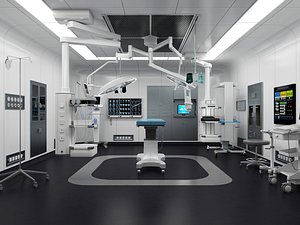 Modern Modular Operating Room And Medical Surgery Suite Scene