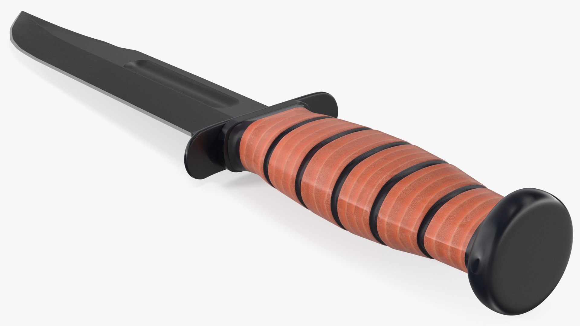 Ka Bar USMC Straight Edge Combat Knife 3D model preview