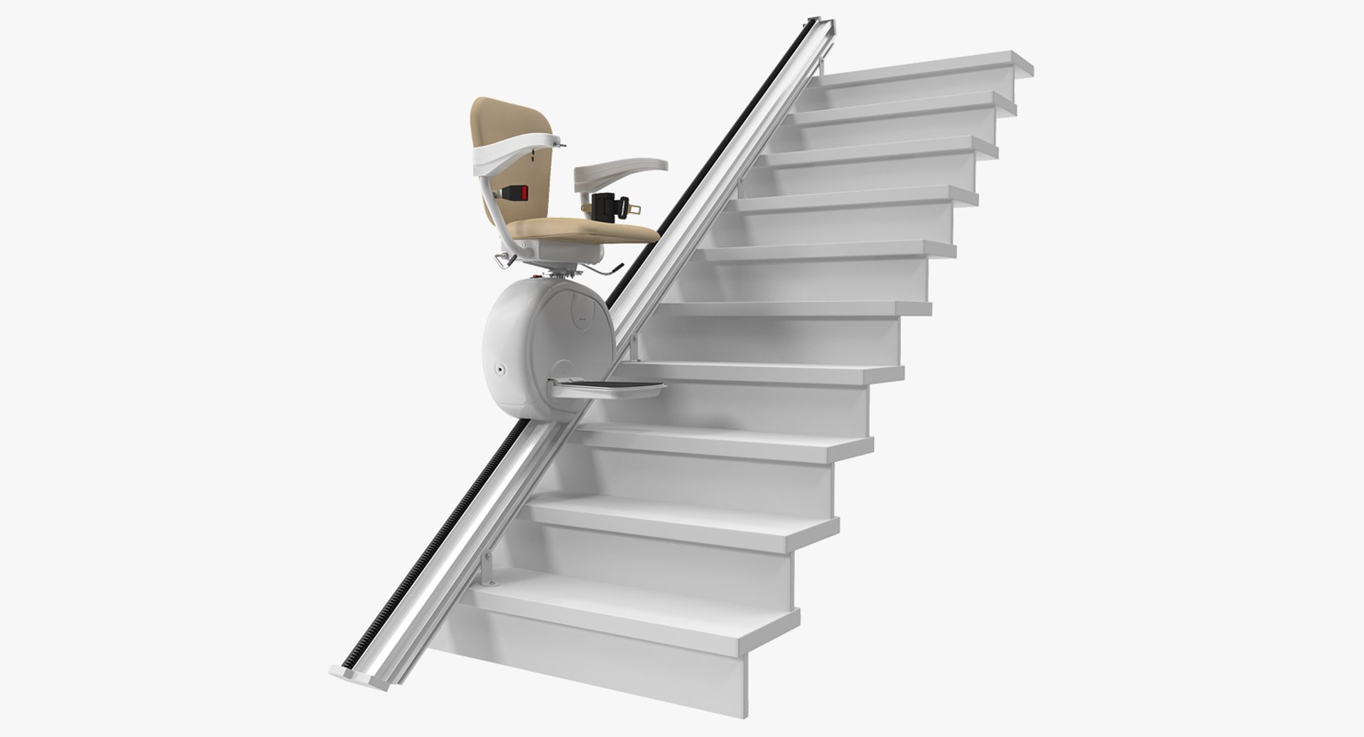 Straight Stairlift Rigged 3D Model 3D model preview