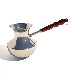3d cezve metall wood model