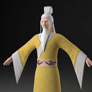 old Taoist priest immortal Celestial being God Taoism Chinese 3D