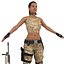 female mercenary 3D model