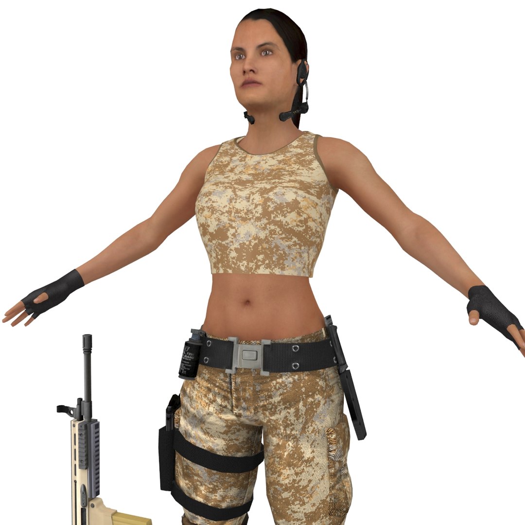 Female mercenary 3D model - TurboSquid 1322804