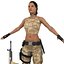 female mercenary 3D model