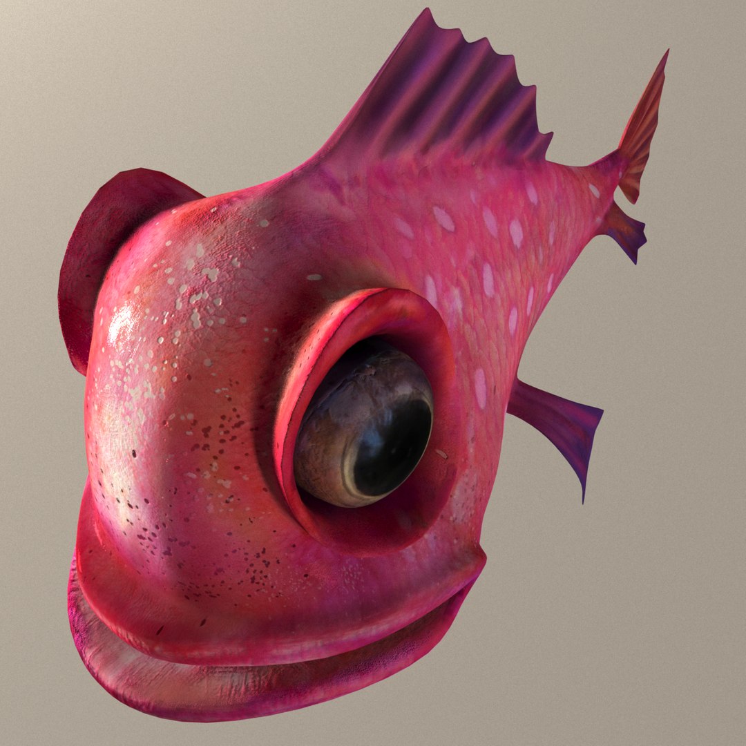 3d Model Of Pink Fish