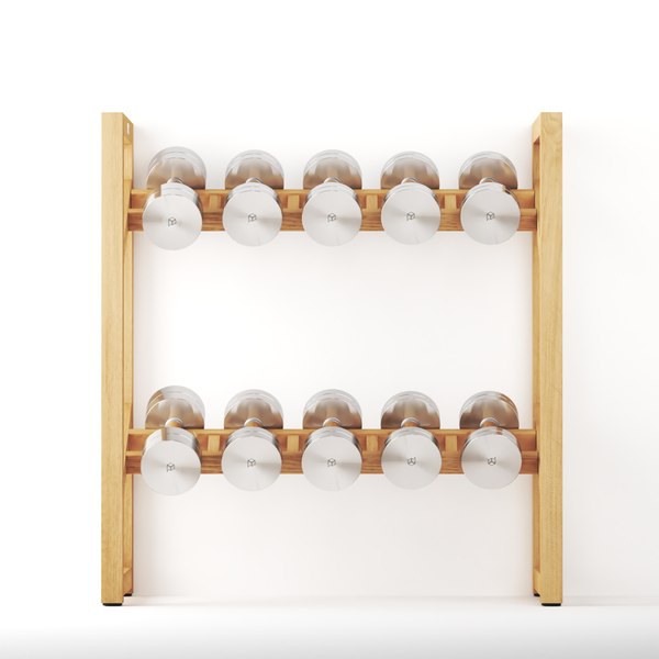 modelo 3d Rack de mancuernas horizontal de 2 niveles y 5 pares Paragon ...