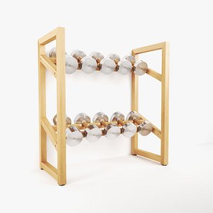 3D Paragon Studio Gym Luxury Horizontal Dumbbell Rack 2Tier 5Pairs