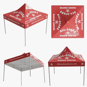 Outdoor Event Red Canopy Tent 3D model