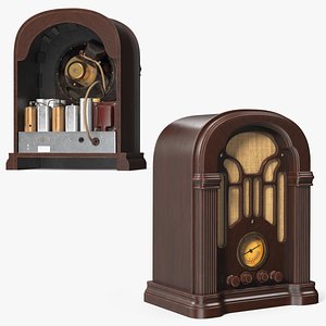 Vintage Cathedral Tube Radio Dark Brown