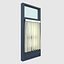 Puerta frontal única de alta calidad con ventana y cortina (juego n. ° 14)