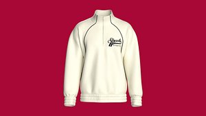 3D Men Quarter Zip Shoulder Drop Sports Jacket