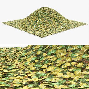 3D pile leaf green and yellow leaves model