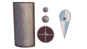 3D 5 medieval Shields Pack