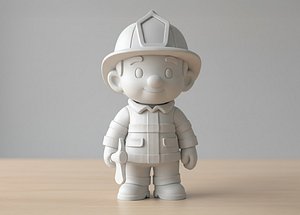 Firefighter Cartoon Character 3D Printable 3D print model