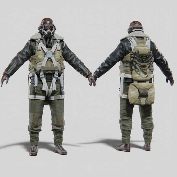 3D SOLDIER WWII USA Pilot model