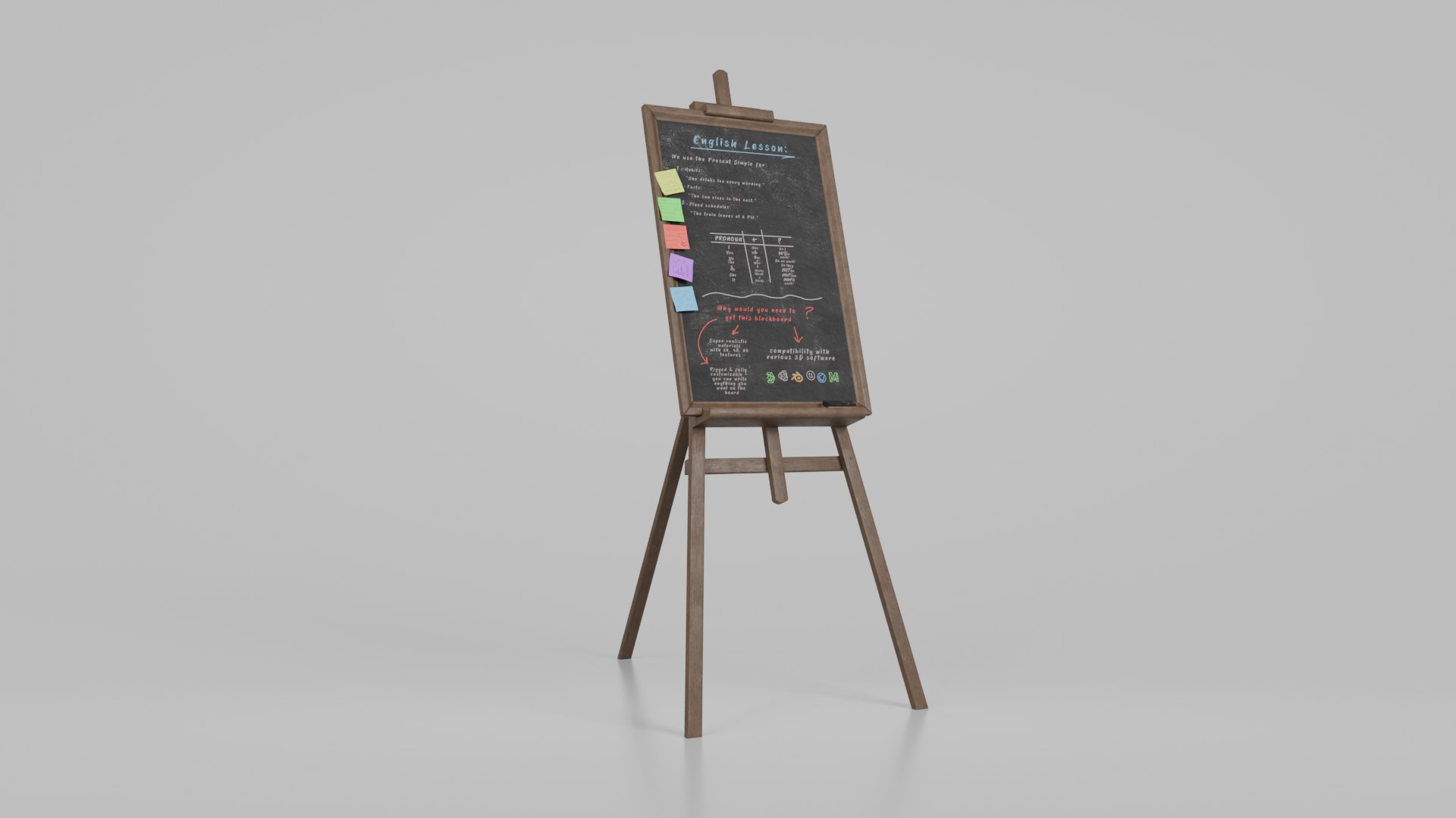 3D model Customizable Wooden Blackboard with Stand - Tall Writing Board https://p.turbosquid.com/ts-thumb/kX/5Tac9e/JR/r_1/png/1746826179/1920x1080/fit_q87/dc63476634aaee31109ac69879240a1e40c4b190/r_1.jpg