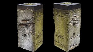 concrete block street pole photogrammetry 3D