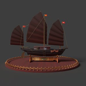 Chinese junk fishing boat 3D model