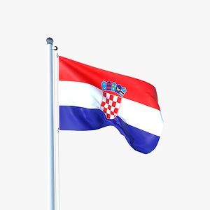 Animated Flag of Croatia 3D model