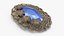 Vintage Aged Brooch with Precious Stones