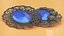 Vintage Aged Brooch with Precious Stones