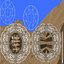 Vintage Aged Brooch with Precious Stones