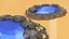 Vintage Aged Brooch with Precious Stones
