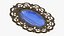 Vintage Aged Brooch with Precious Stones