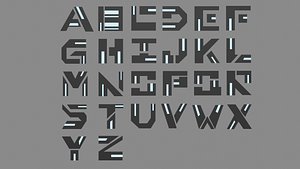 3D Cyberpunk Alphabet Vol 01 Solid  and Neon